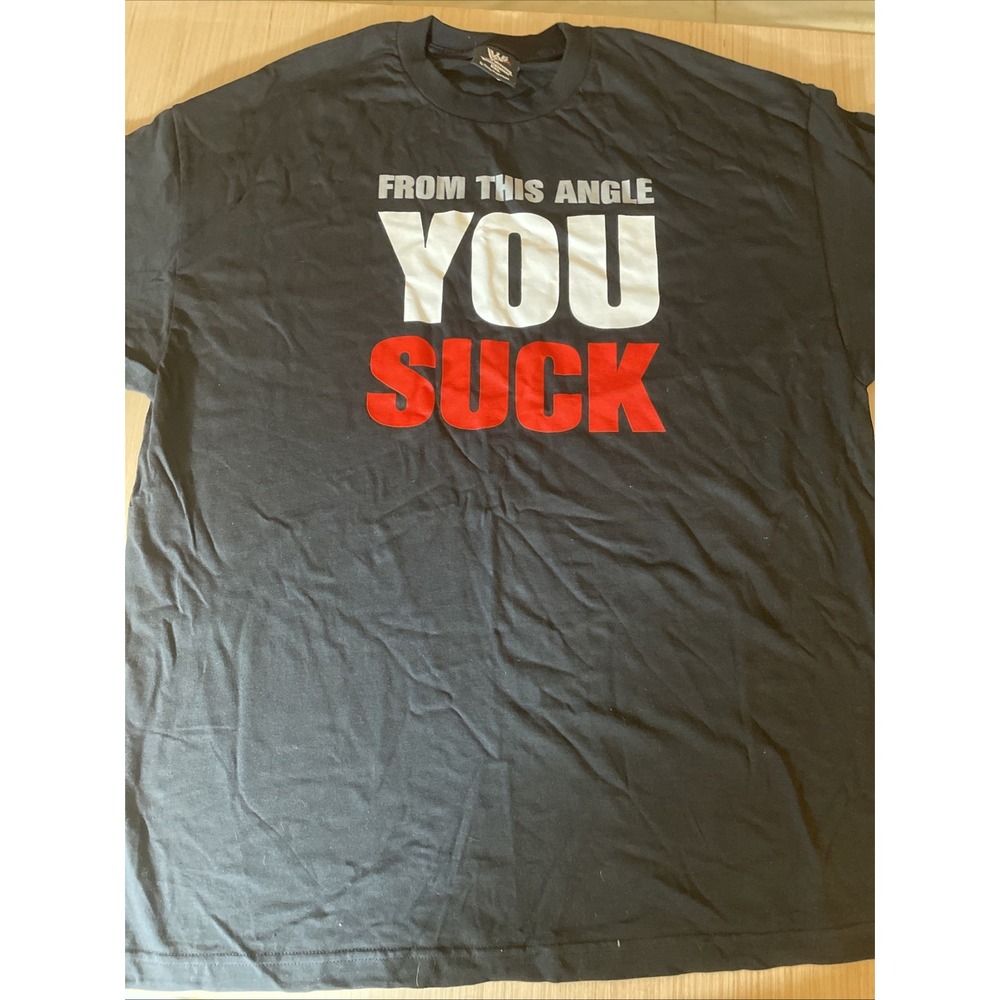 WWE Kurt angle from this angle‎ you suck 2XL black T-shirt. NOS